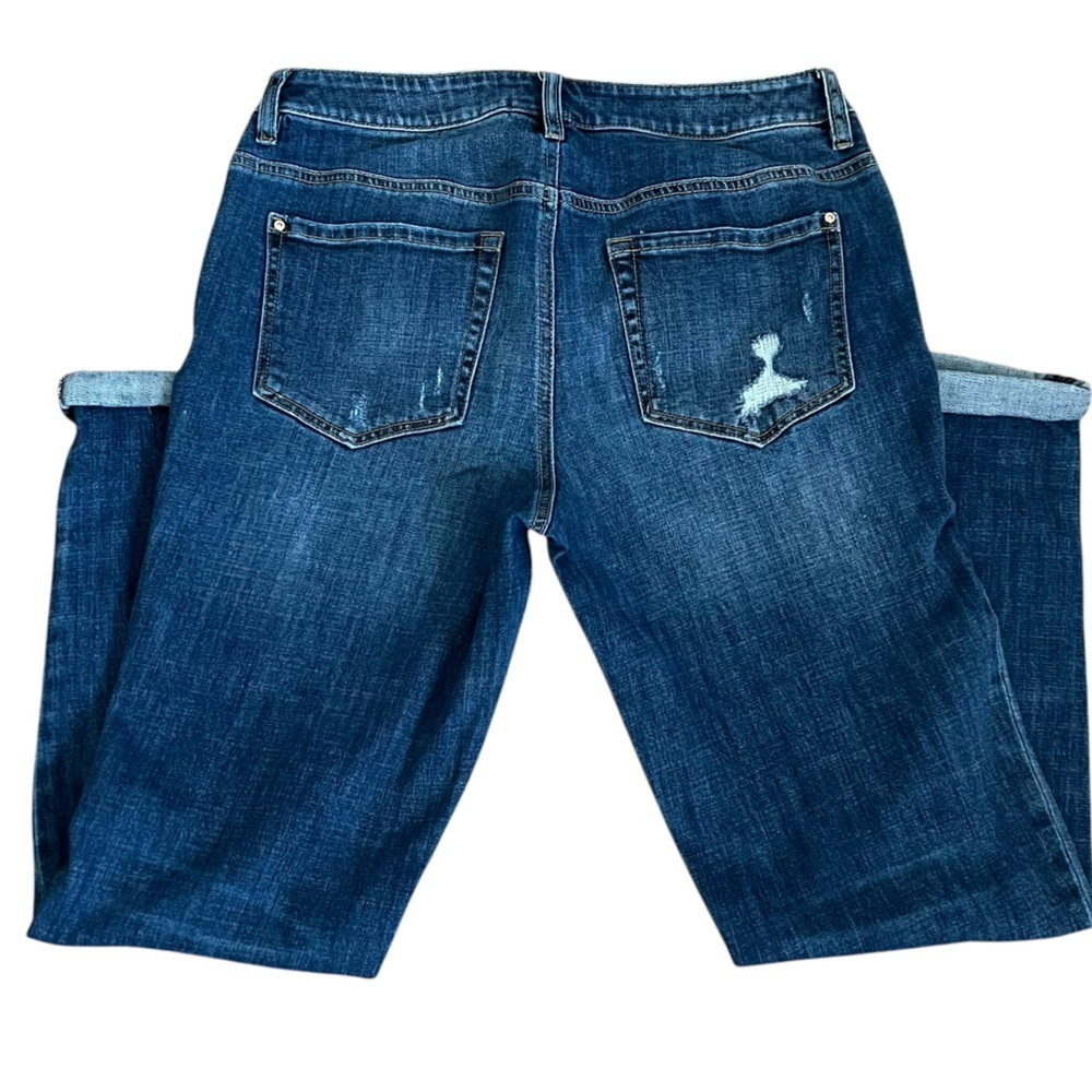 Chico’s Platinum Skimmer Distressed Blue Jeans - Picture 3 of 6